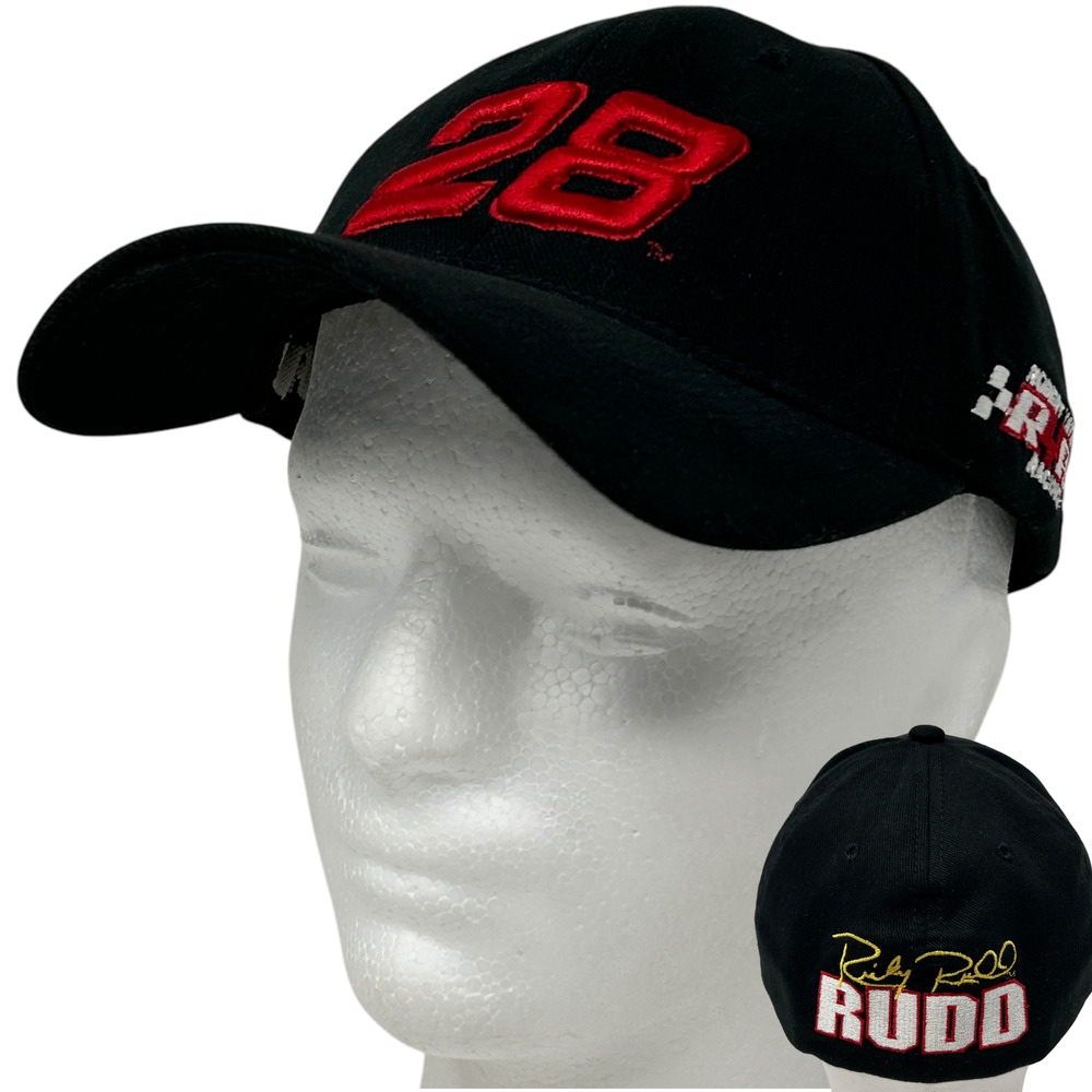 Vintage Y2Ks NASCAR Ricky Rudd Hat Baseball Cap Chase Black Flex Fitted S-M